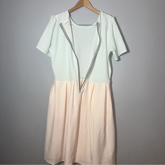 lularoe amelia dress NWT Plus Size 3xl Mint And White - Picture 5 of 6
